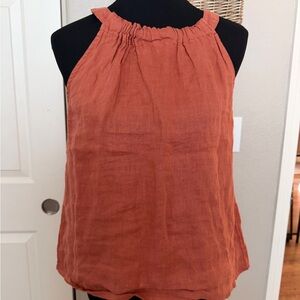 Linen Nicole Miller Rust Halter Camisole